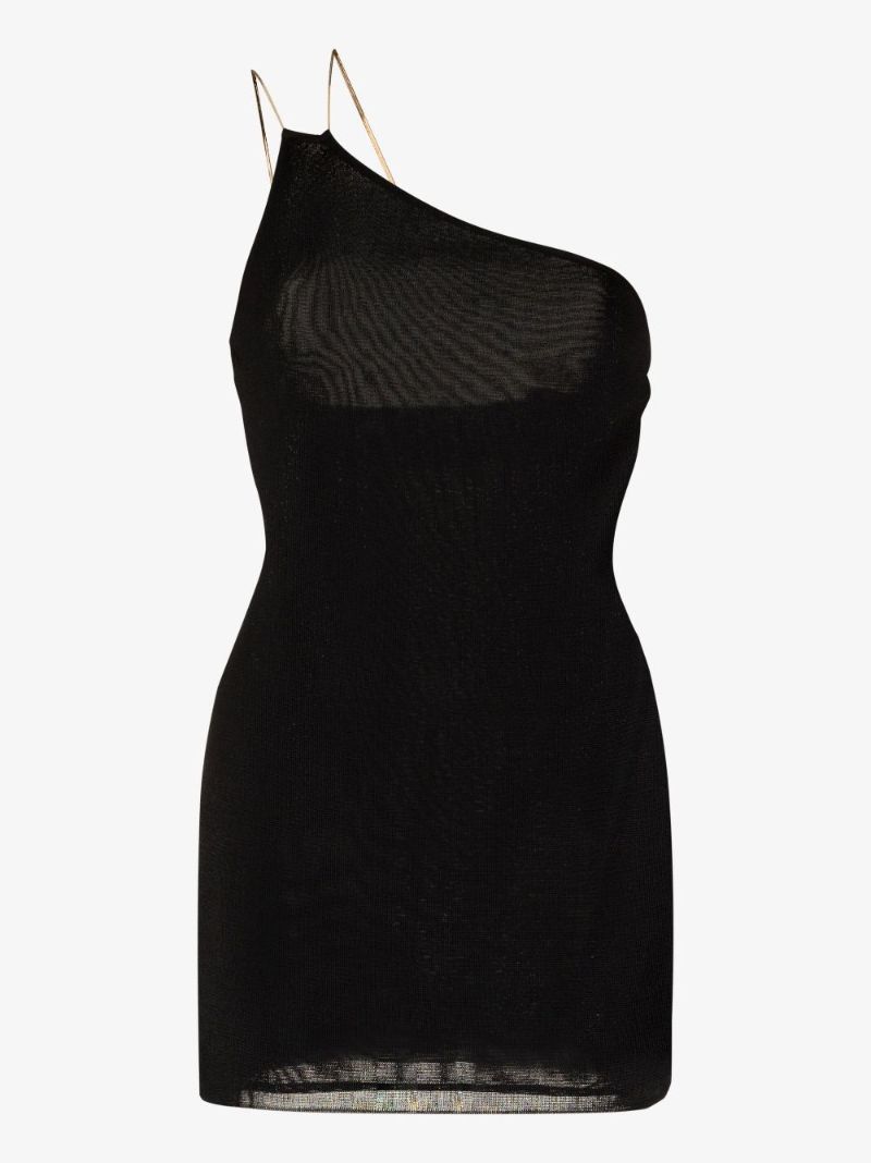 Black Sefrou One-shoulder Mini Dress
