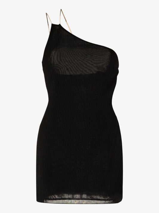 Black Sefrou One-shoulder Mini Dress