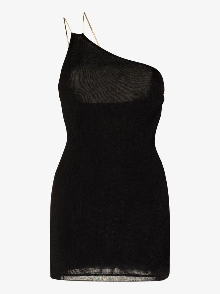 Black Sefrou One-shoulder Mini Dress