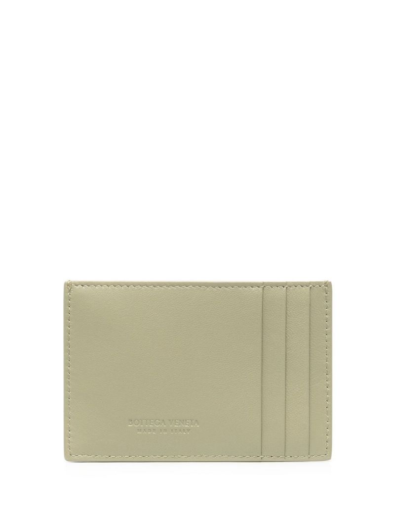 Green Intreccio Leather Card Case