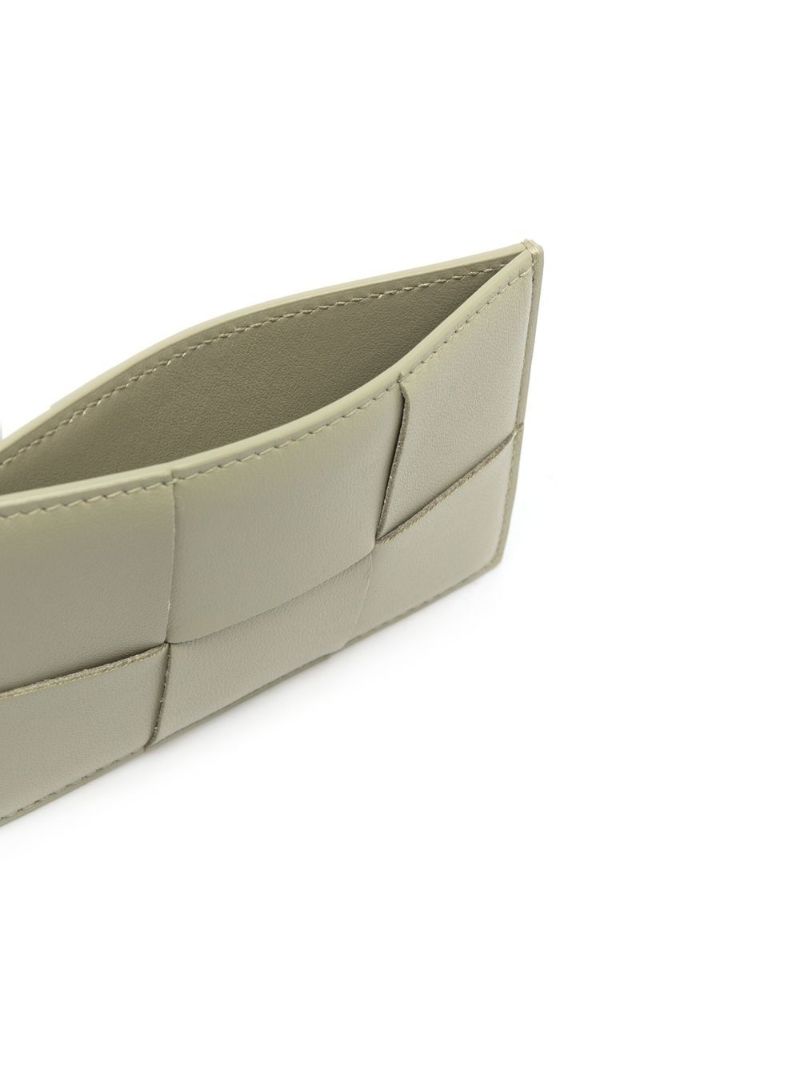 Green Intreccio Leather Card Case