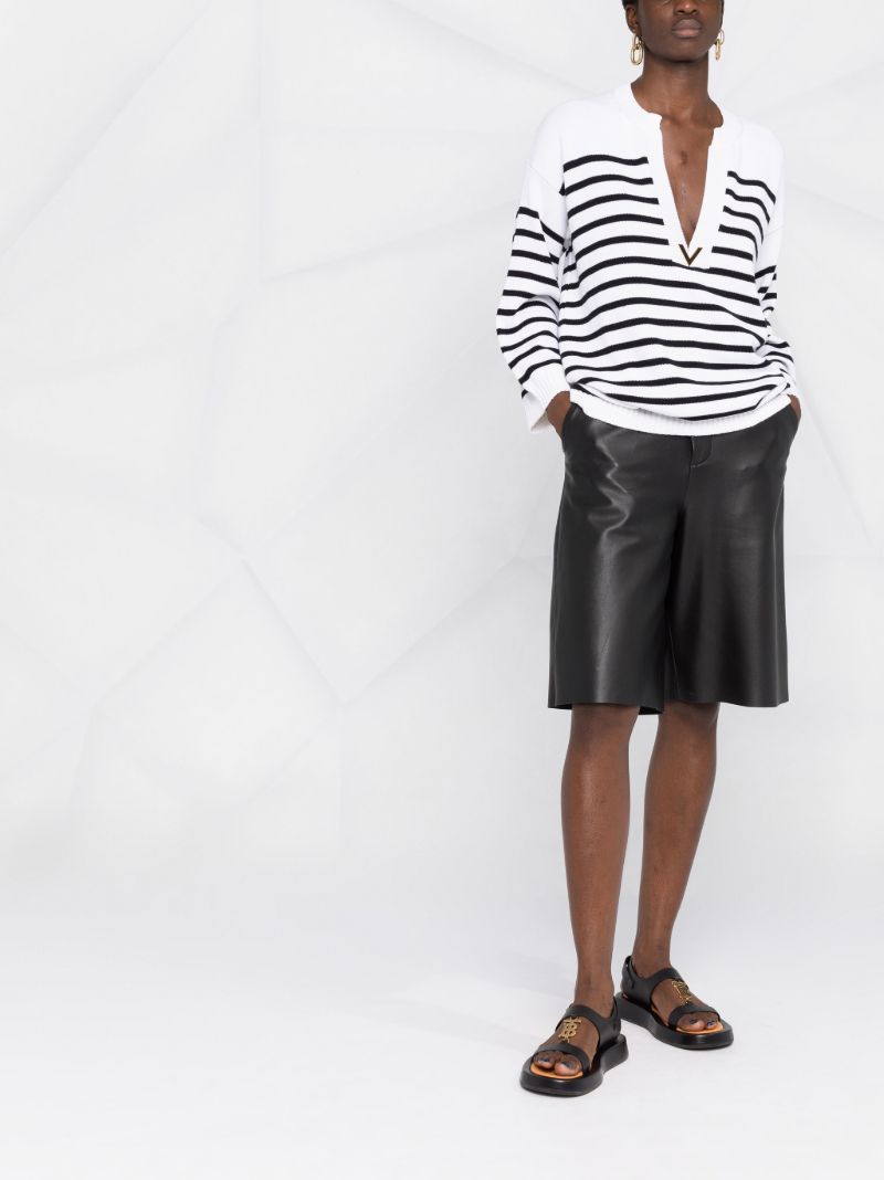 White Striped Long Sleeve Top