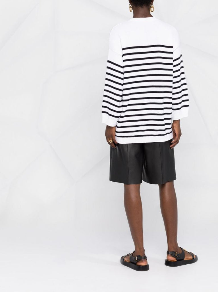 White Striped Long Sleeve Top