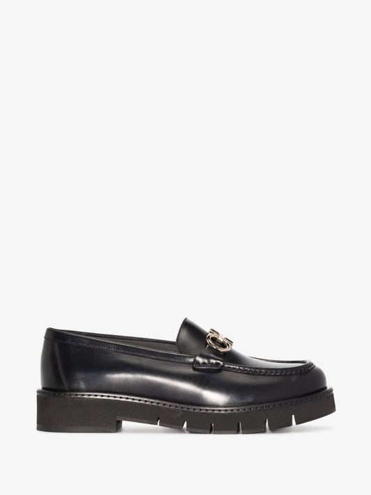 Black Rolo 20 Gancini Leather Loafers