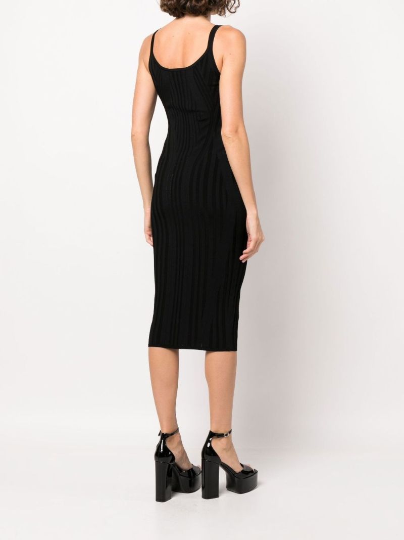 Black Medusa Knit Midi Dress