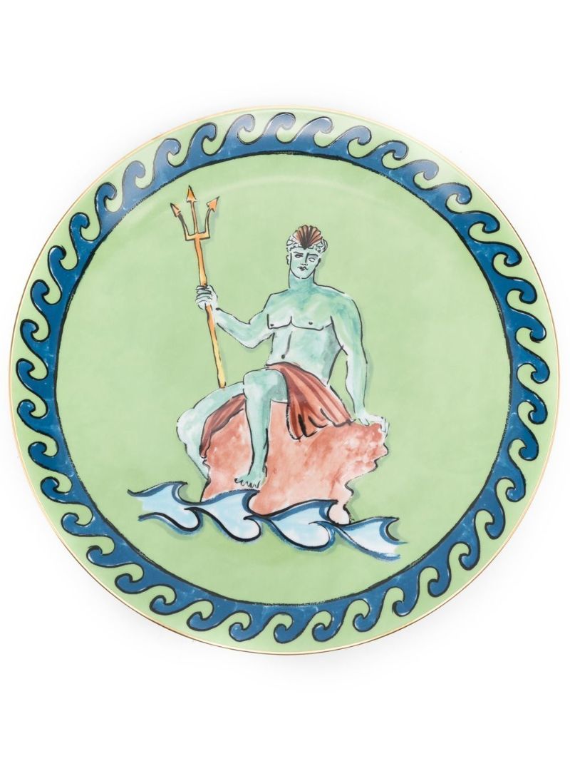 X Luke Edward Hall Green Il Viaggio Di Nettuno Porcelain Charger Plate