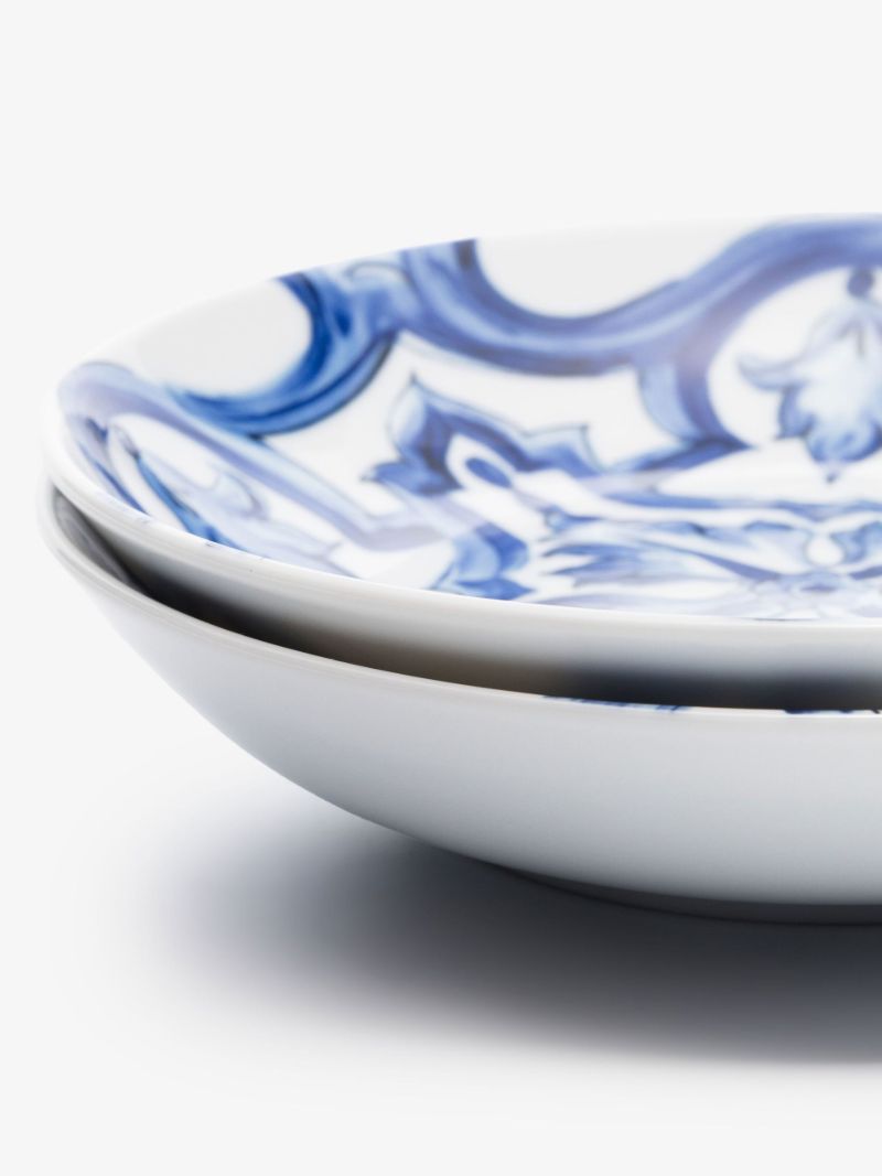 Blue Meditteraneo Pattern Soup Plate Set