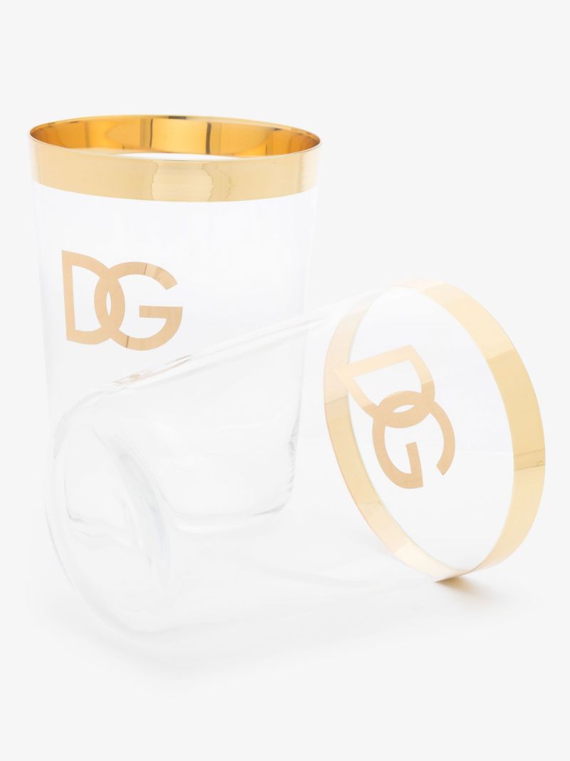 Neutral Set of Two Logo Print Glasses
