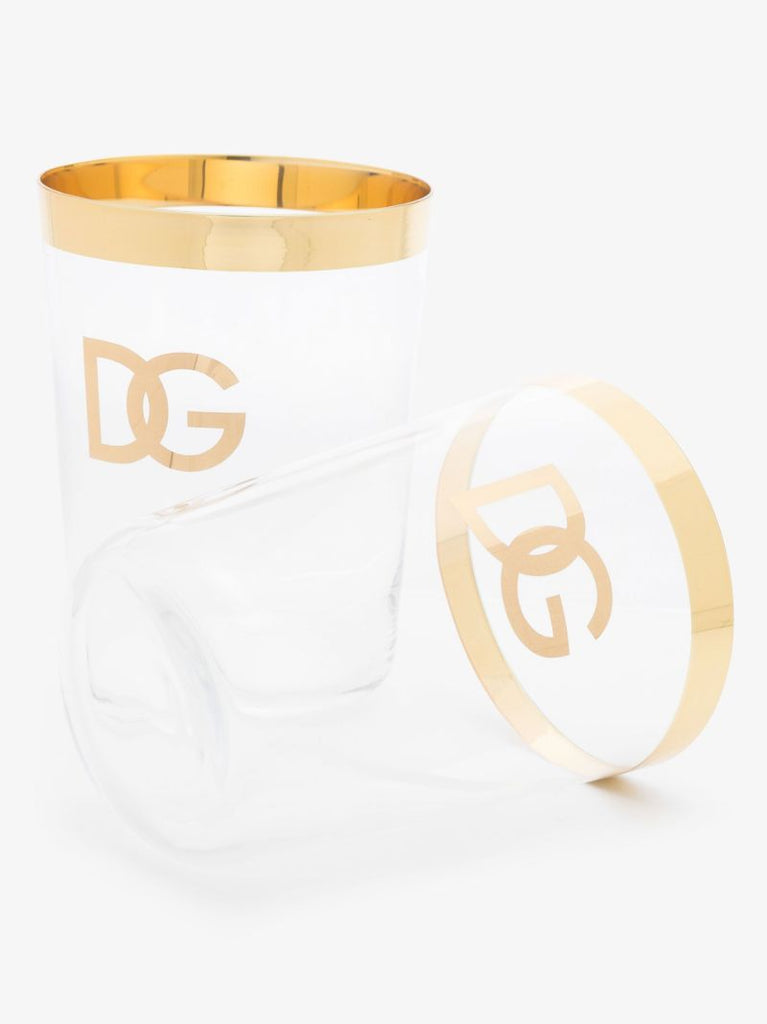 Neutral Set of Two Logo Print Glasses