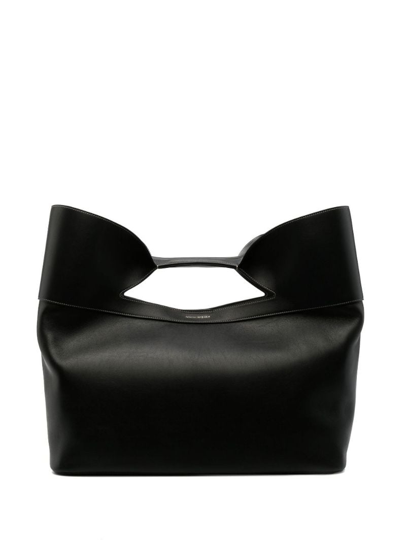Black the Bow Large Leather Tote Bag