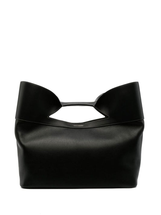 Black the Bow Large Leather Tote Bag