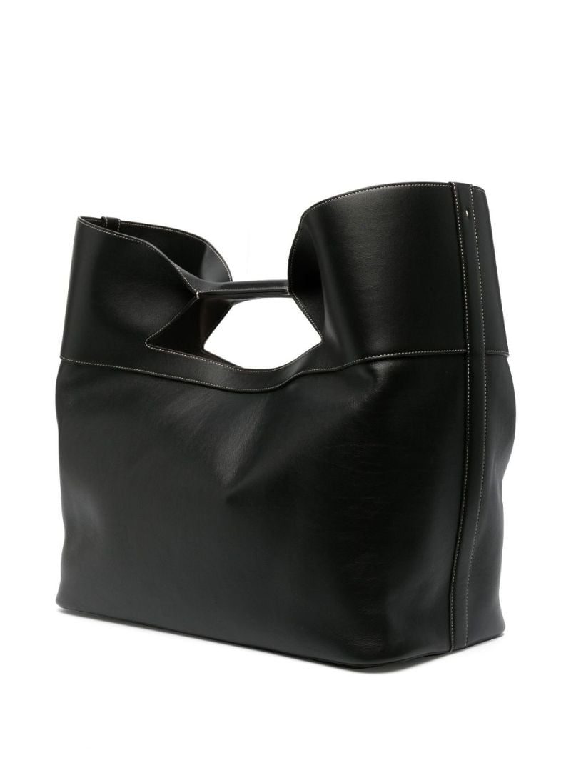 Black the Bow Large Leather Tote Bag