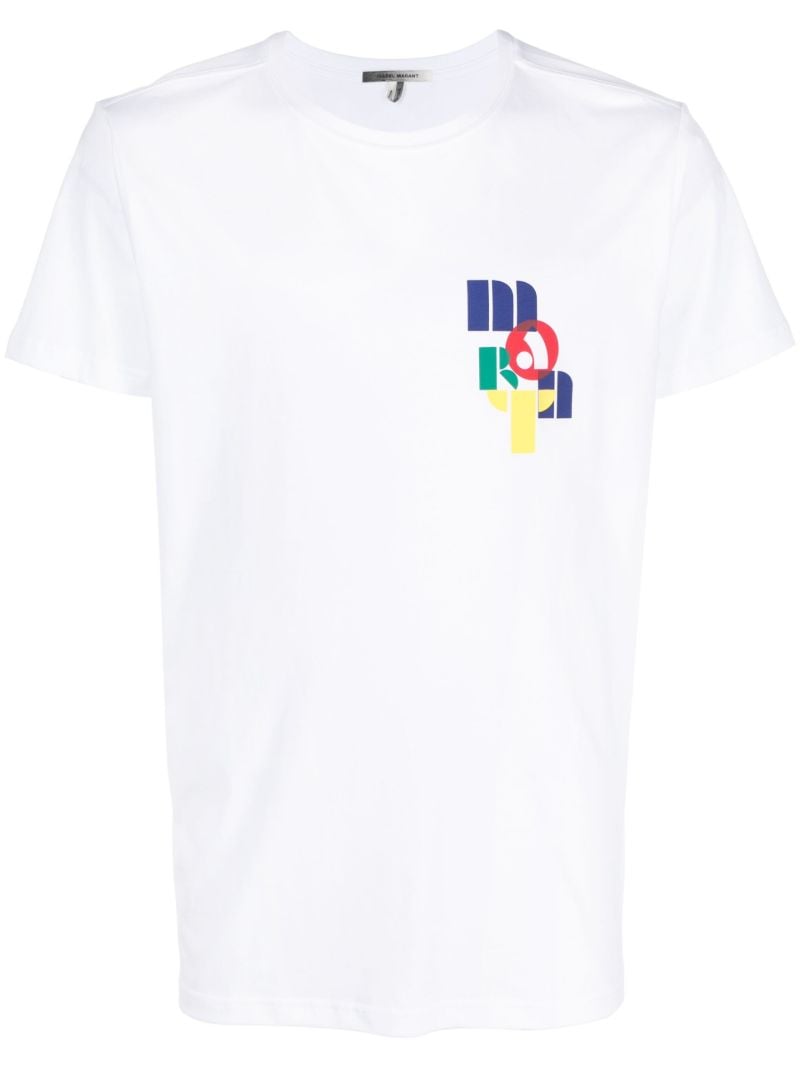 White Logo Print Organic Cotton T-shirt