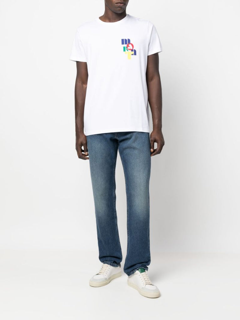 White Logo Print Organic Cotton T-shirt