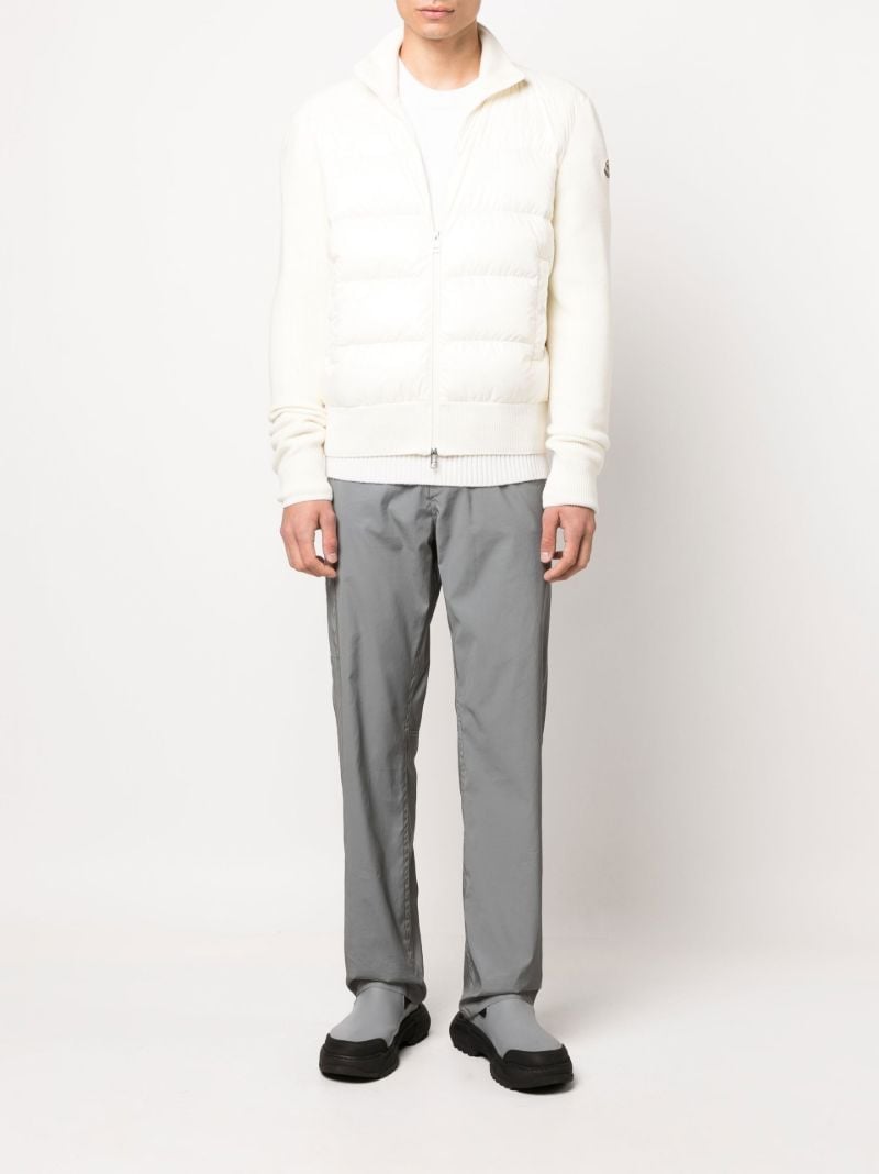 White Padded Virgin Wool Cardigan