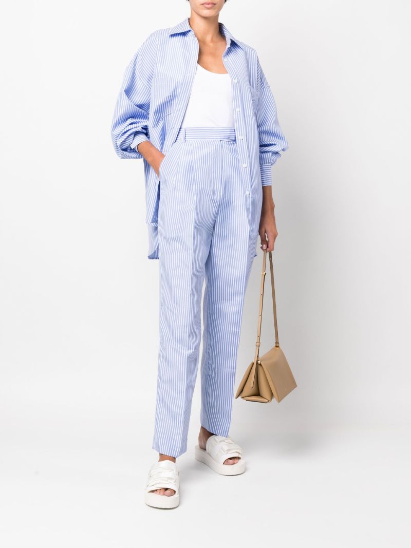 Blue Bea Striped Straight-leg Trousers