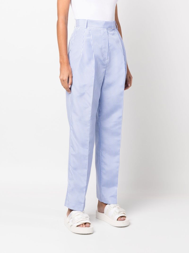 Blue Bea Striped Straight-leg Trousers