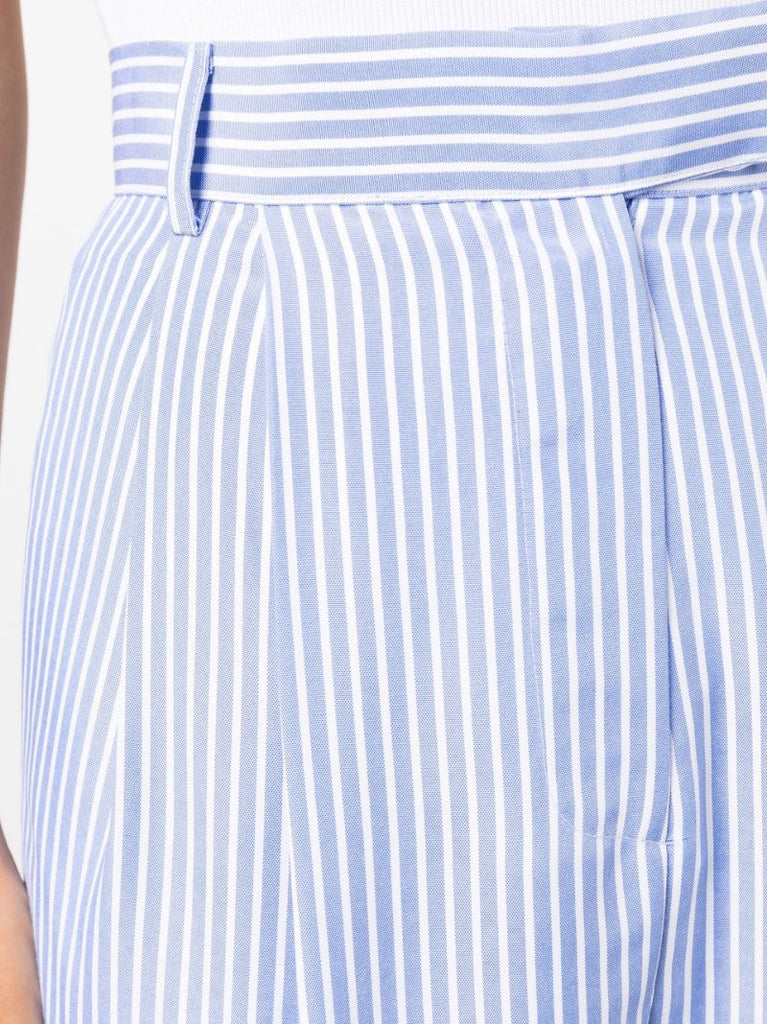 Blue Bea Striped Straight-leg Trousers