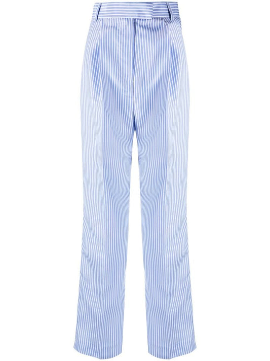 Blue Bea Striped Straight-leg Trousers