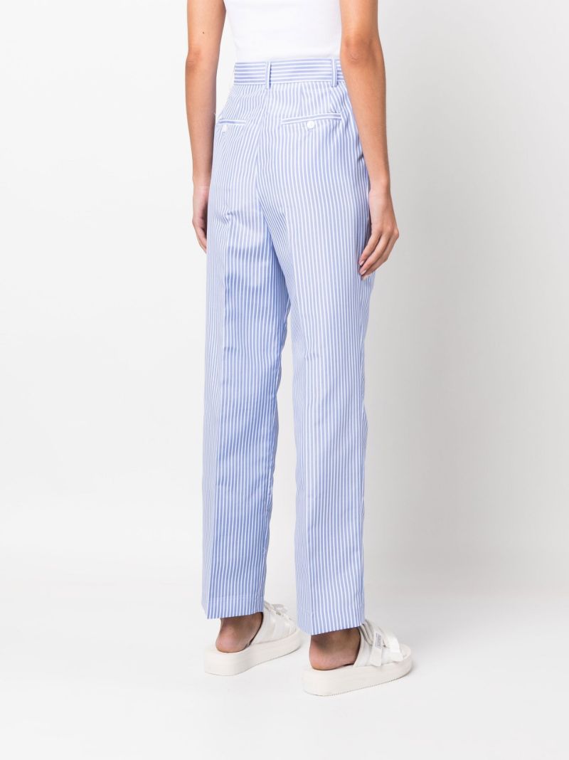 Blue Bea Striped Straight-leg Trousers