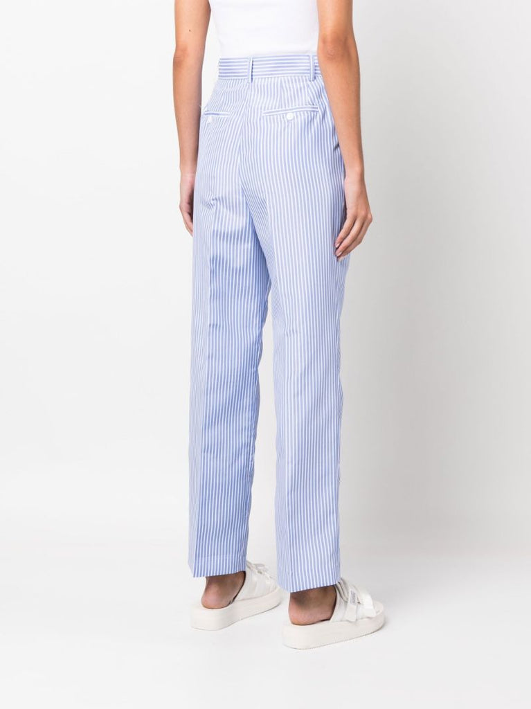 Blue Bea Striped Straight-leg Trousers
