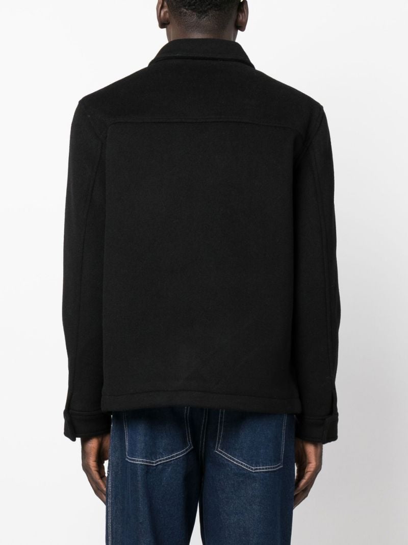 Black Campus Wool Shirt Jacket