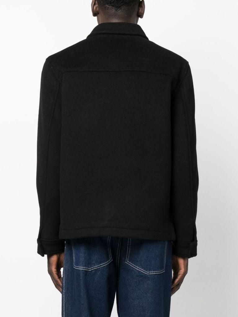 Black Campus Wool Shirt Jacket