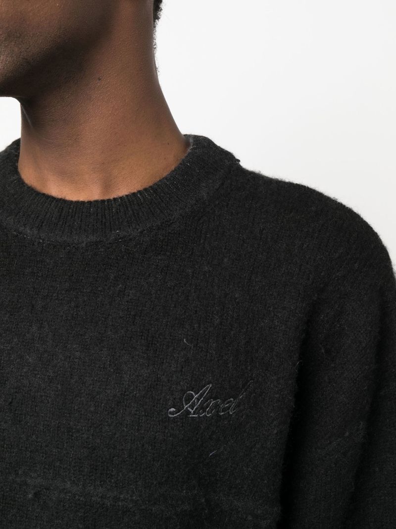 Black Logo Embroidered Merino Sweater