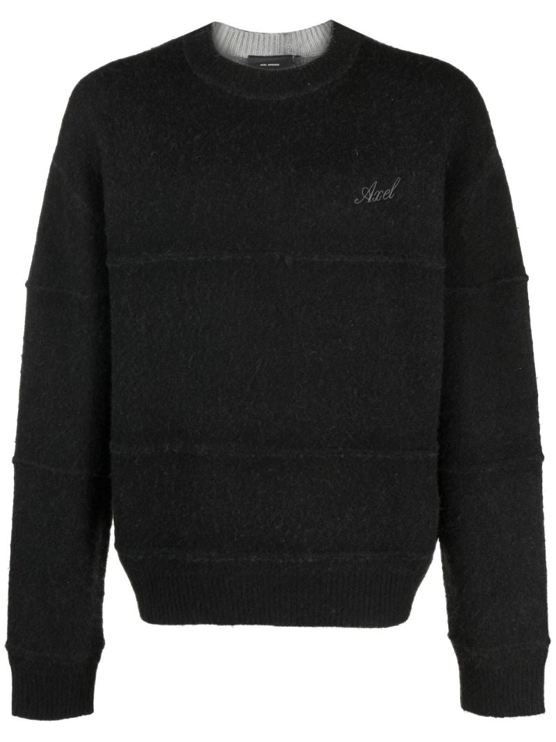 Black Logo Embroidered Merino Sweater