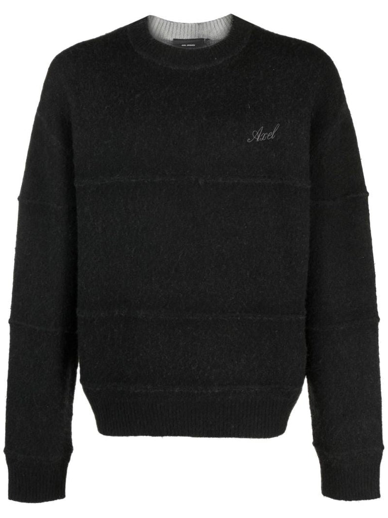 Black Logo Embroidered Merino Sweater