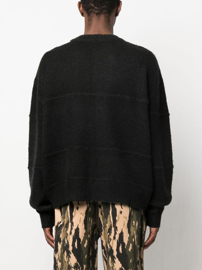 Black Logo Embroidered Merino Sweater