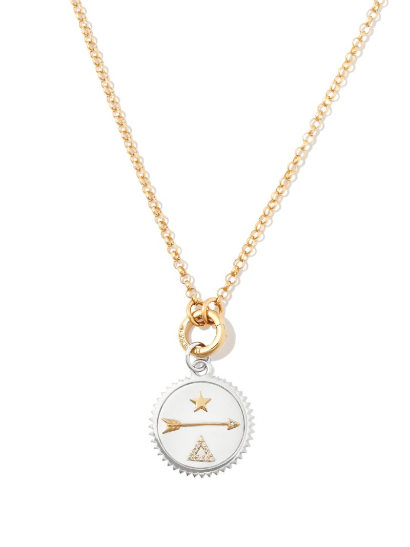 18k White Gold Dream Medium Diamond Medallion Charm
