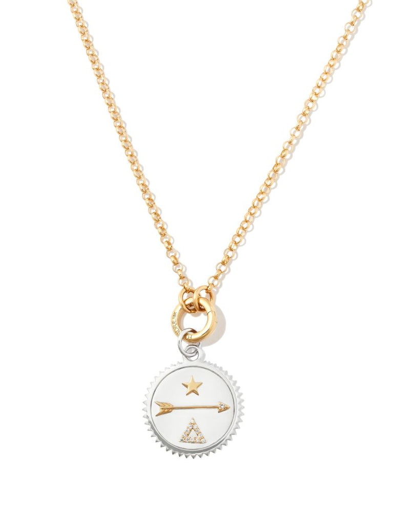 18k White Gold Dream Medium Diamond Medallion Charm
