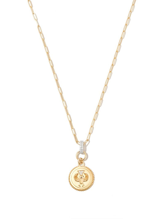18k Yellow Gold Protection Super Fine Clip Slide Necklace