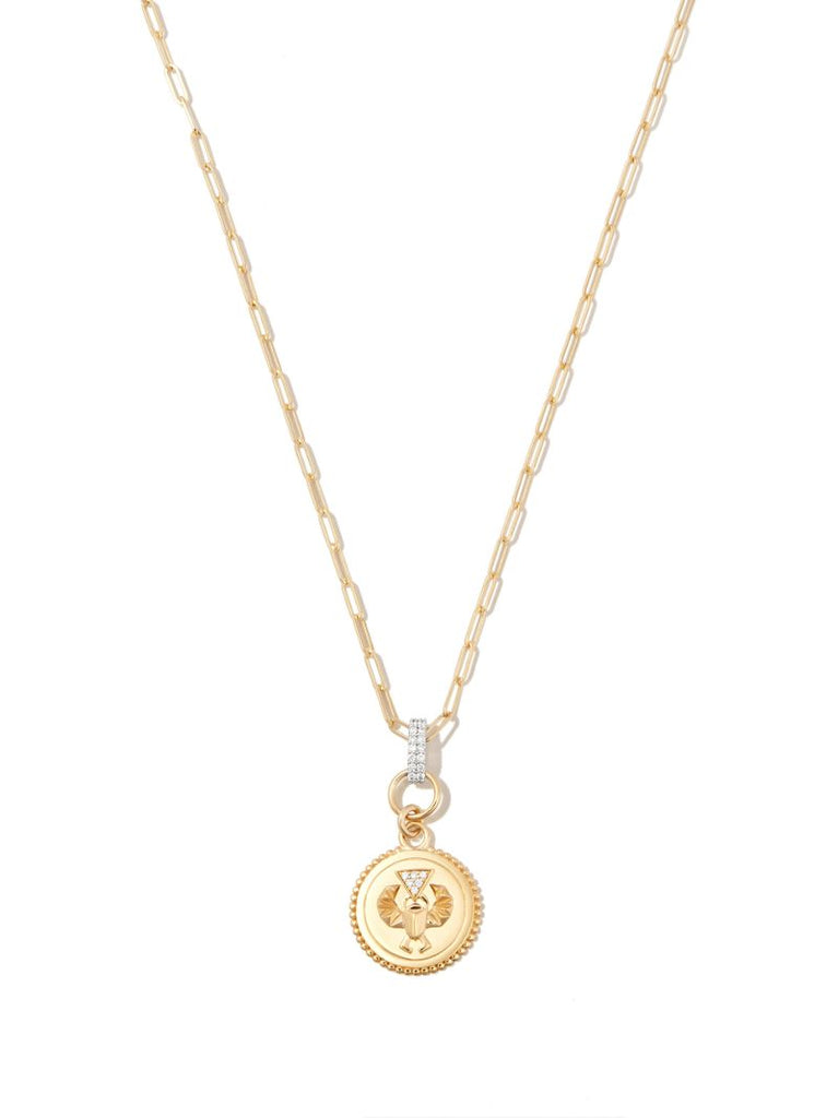 18k Yellow Gold Protection Super Fine Clip Slide Necklace