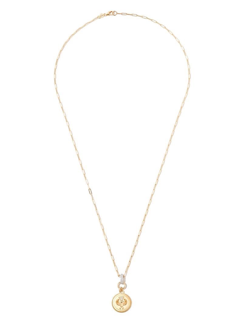 18k Yellow Gold Protection Super Fine Clip Slide Necklace