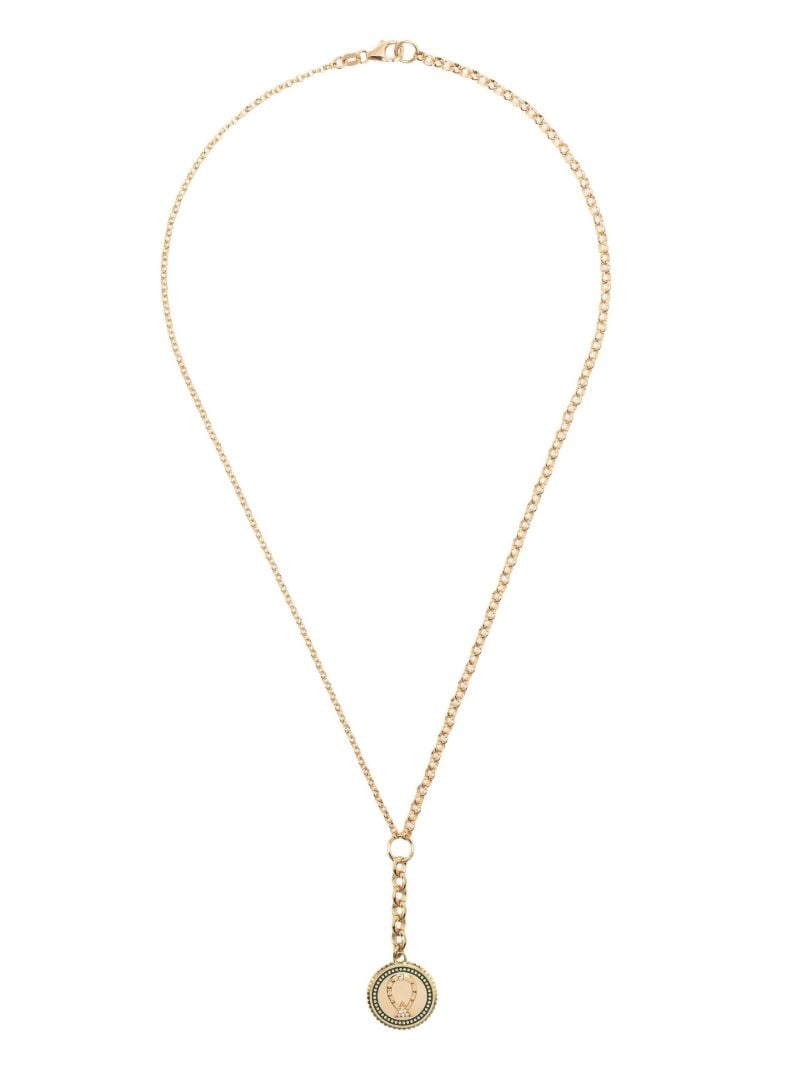 18k Yellow Gold Horseshoe Pendant Diamond Necklace