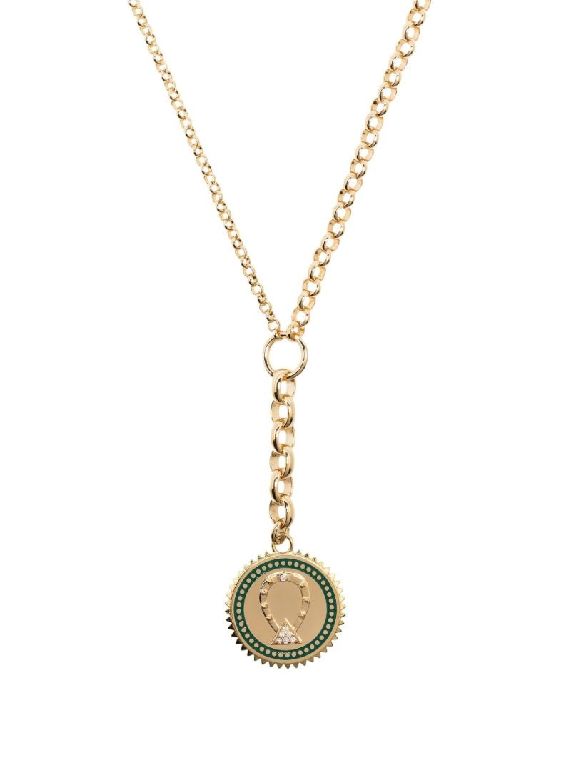 18k Yellow Gold Horseshoe Pendant Diamond Necklace