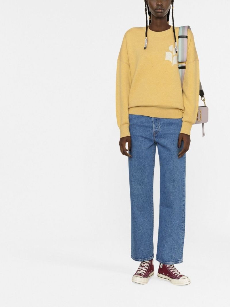 Blue Ribcage Cropped Straight-leg Jeans