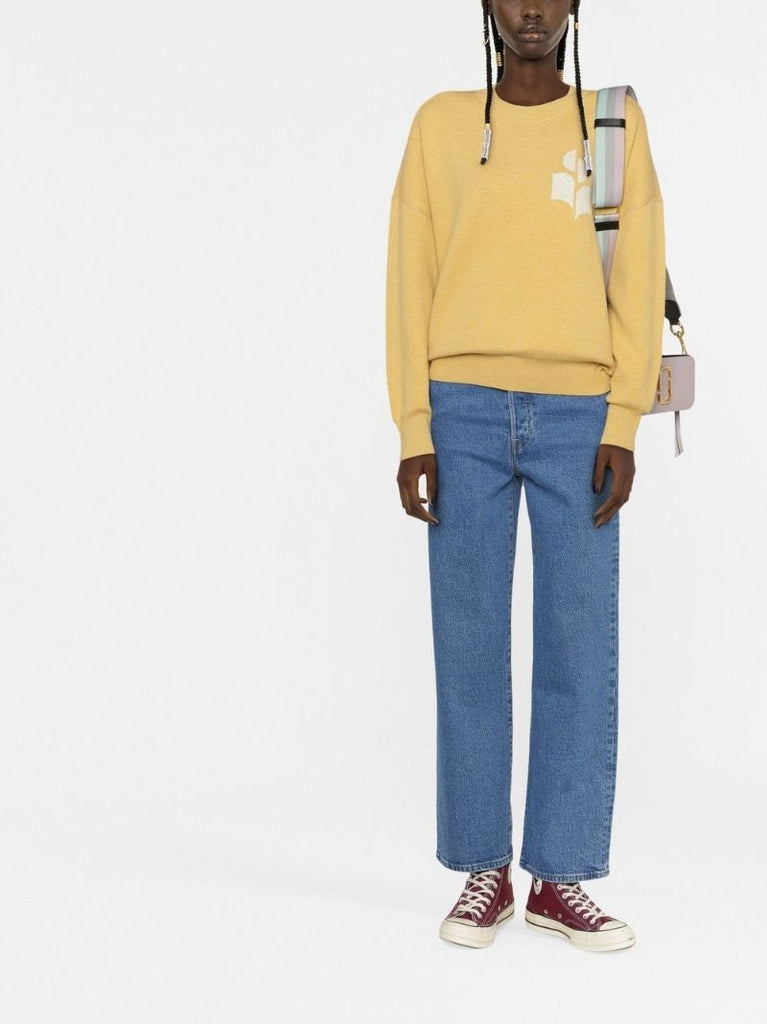 Blue Ribcage Cropped Straight-leg Jeans
