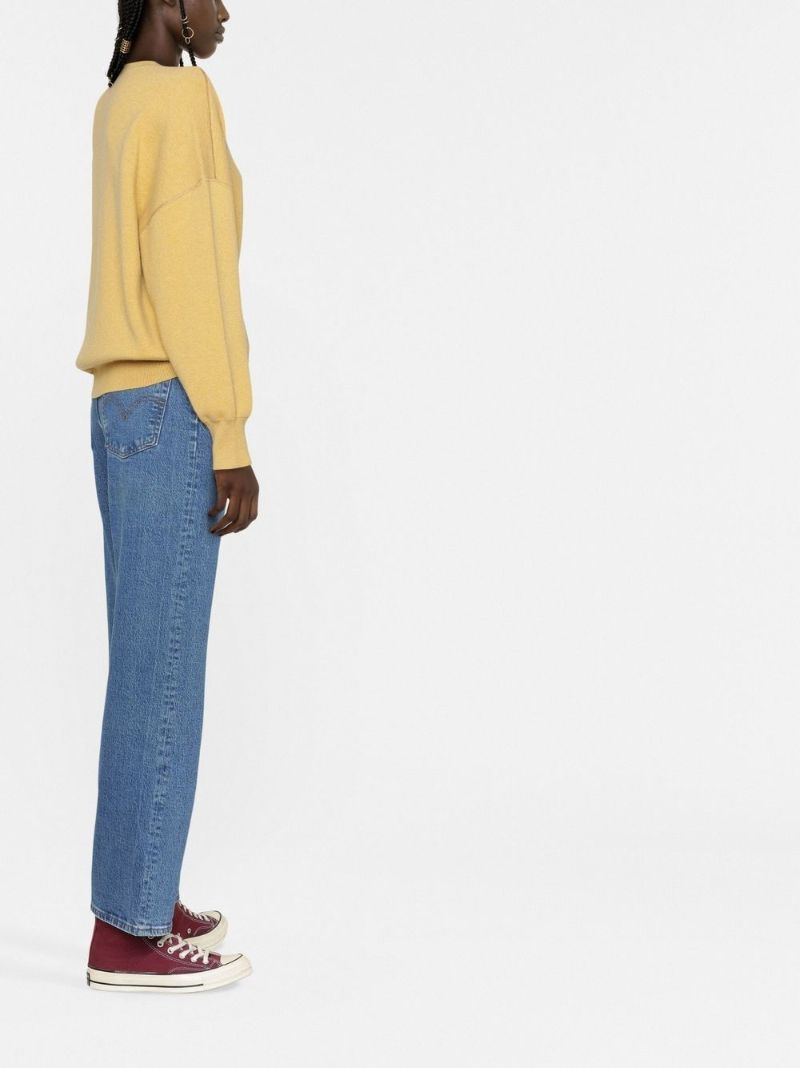 Blue Ribcage Cropped Straight-leg Jeans