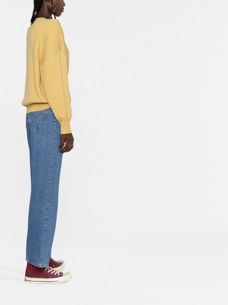 Blue Ribcage Cropped Straight-leg Jeans