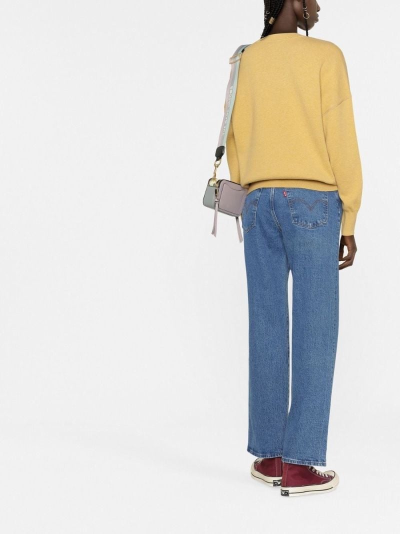 Blue Ribcage Cropped Straight-leg Jeans