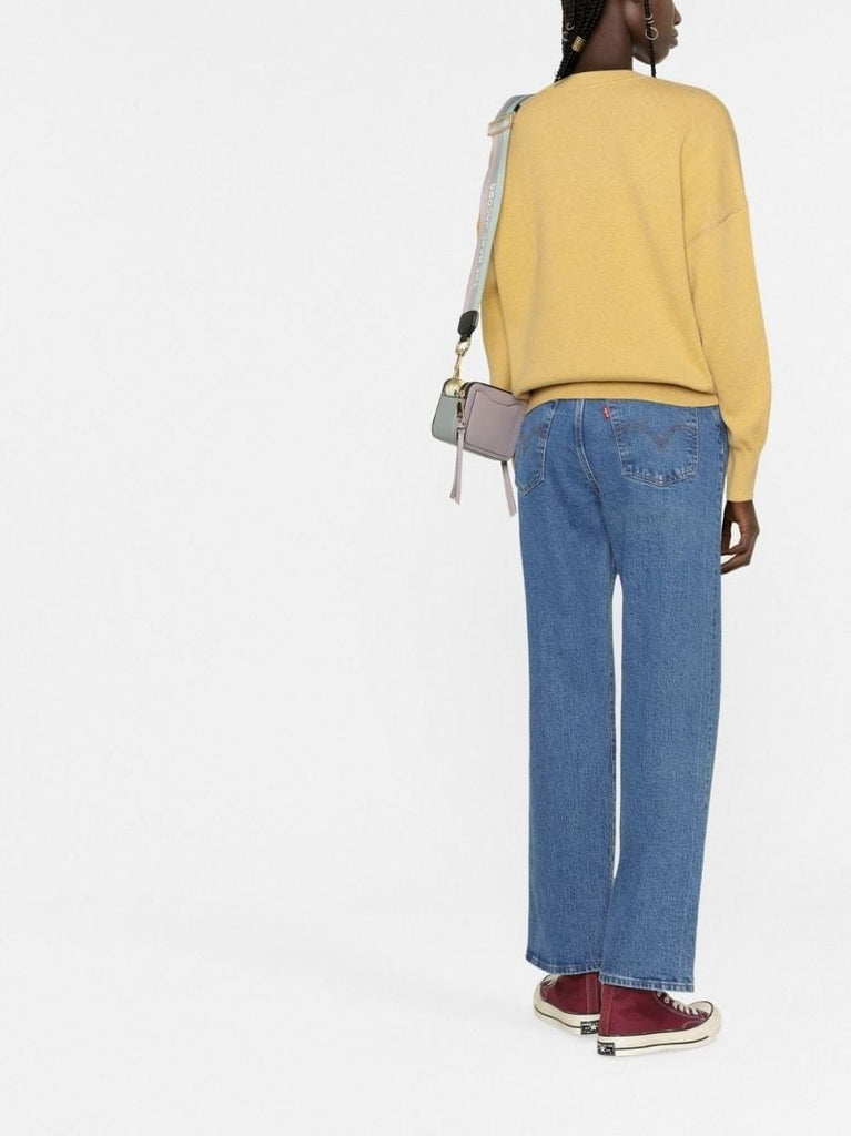 Blue Ribcage Cropped Straight-leg Jeans