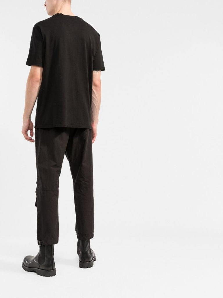 Black Collegiate Logo Print Cotton T-shirt