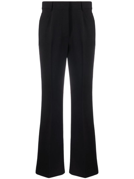 Black High-waisted Flared Trousers
