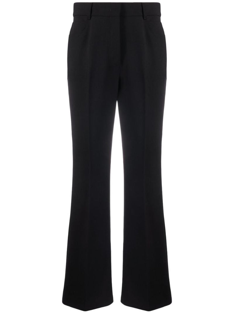 Black High-waisted Flared Trousers