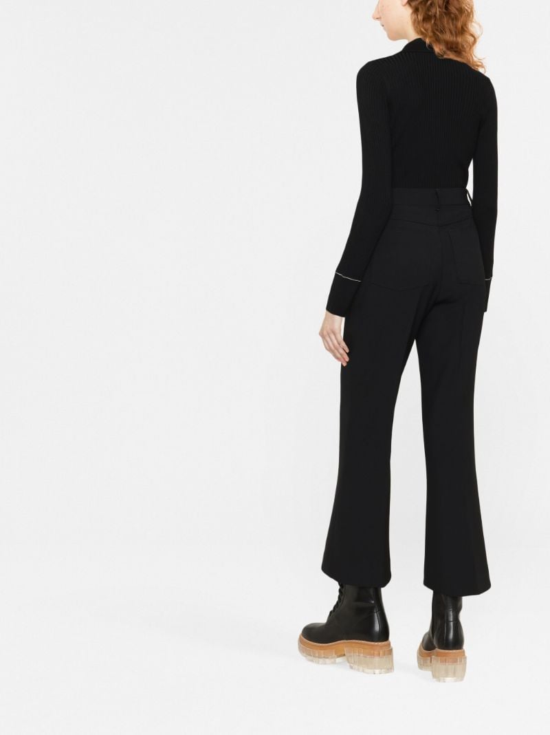 Black High-waisted Flared Trousers