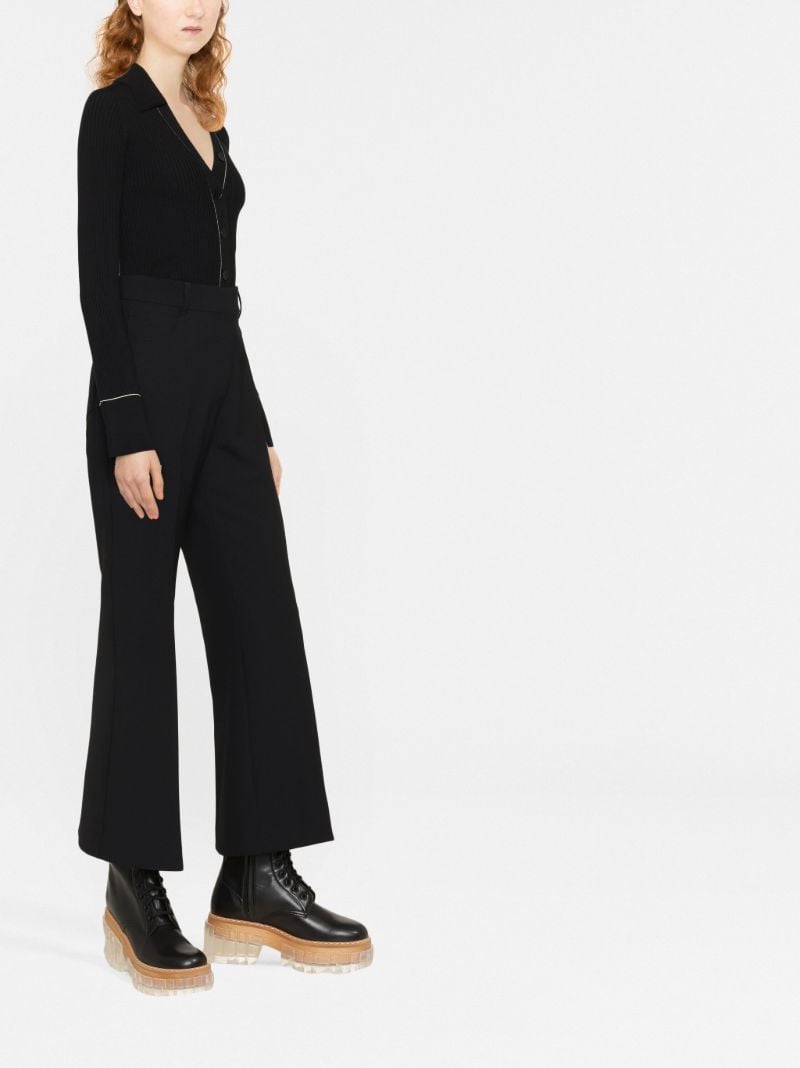 Black High-waisted Flared Trousers