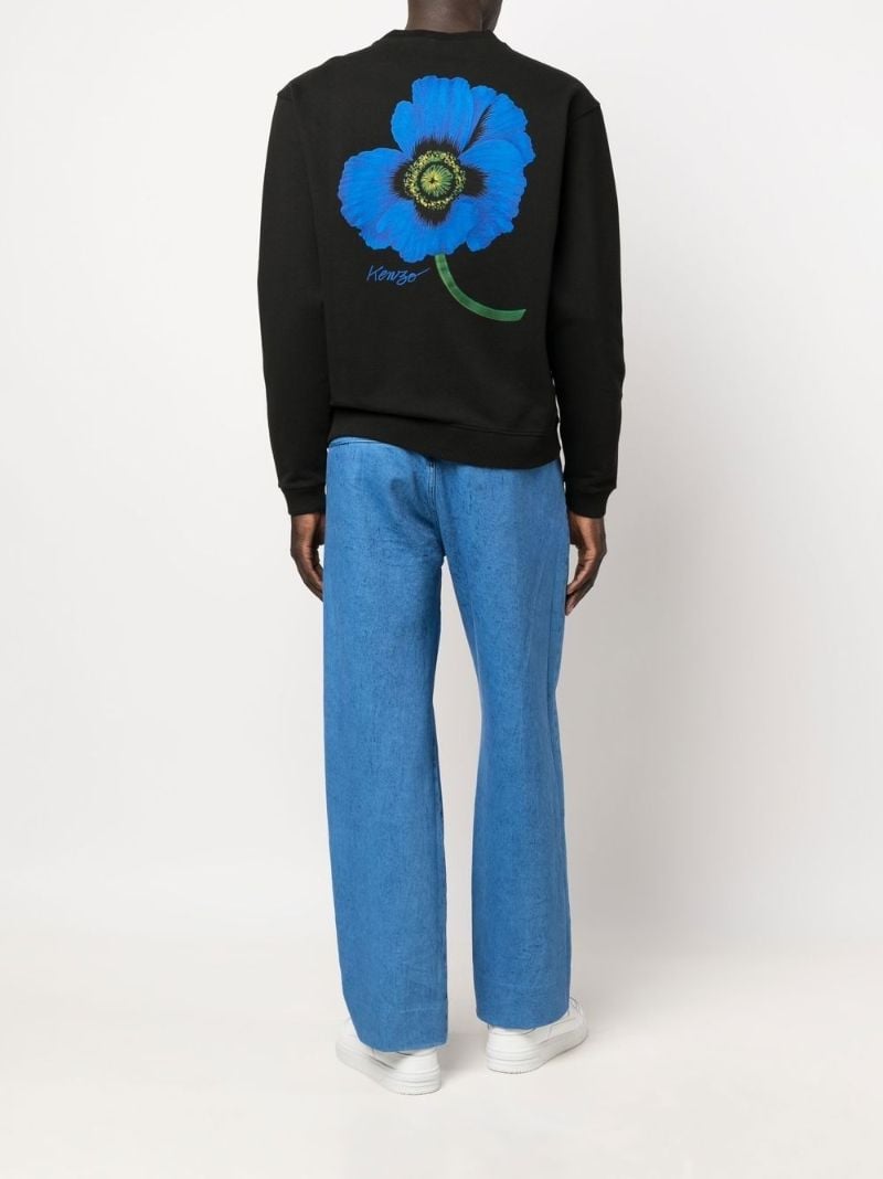 Black Poppy Print Sweatshirt